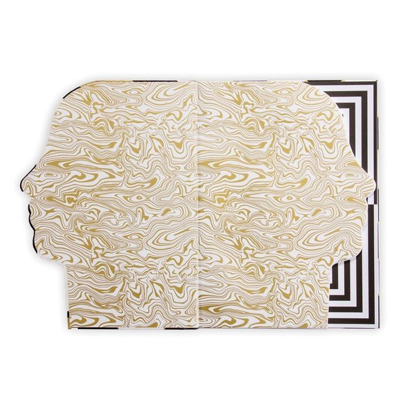 NEW! Jonathan Adler Atlas A5 Die Cut Notebook Journal 128 pages Stickers Gold - Picture 3 of 7